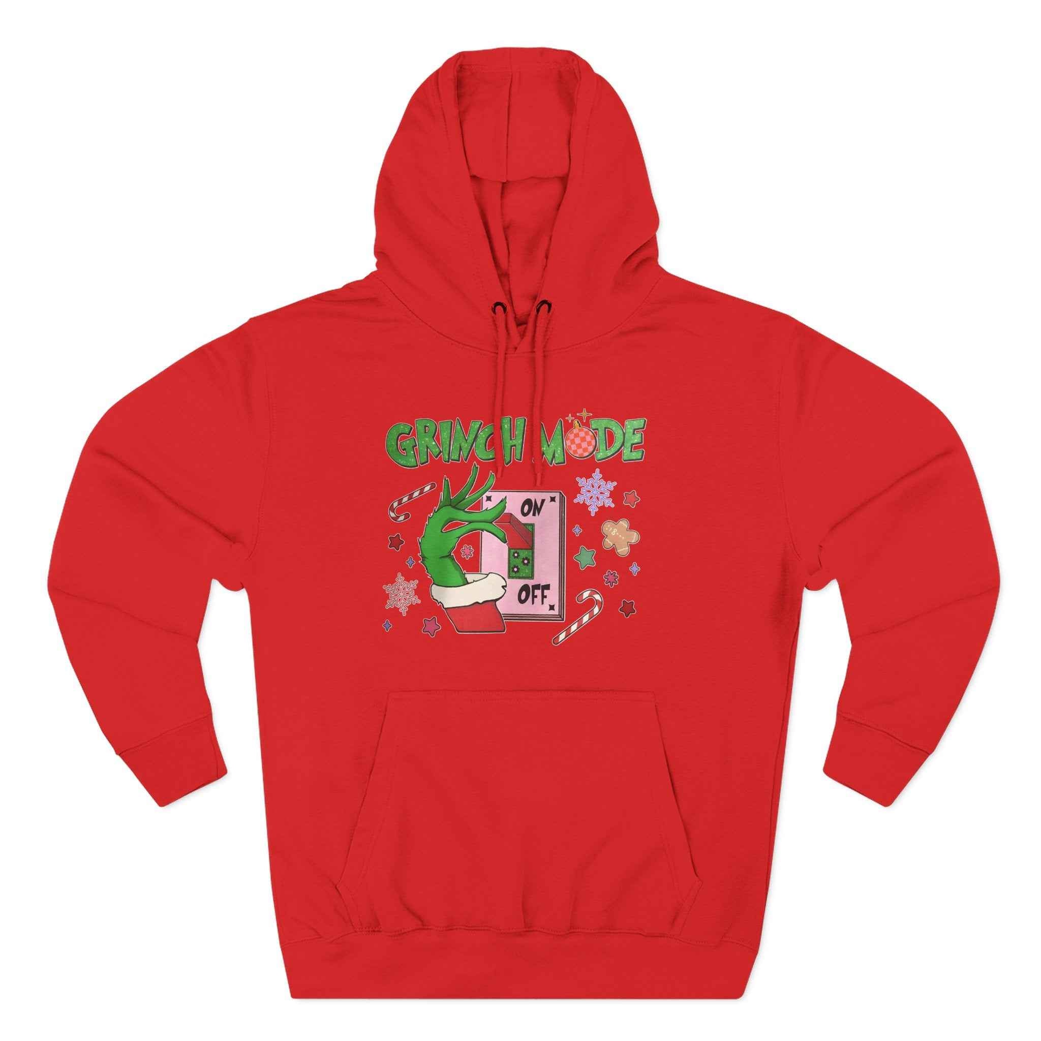 Grinch mode on Christmas Hoodie | Cozy Holiday Sweatshirt for Men & Women | Grinchmas Gift Idea