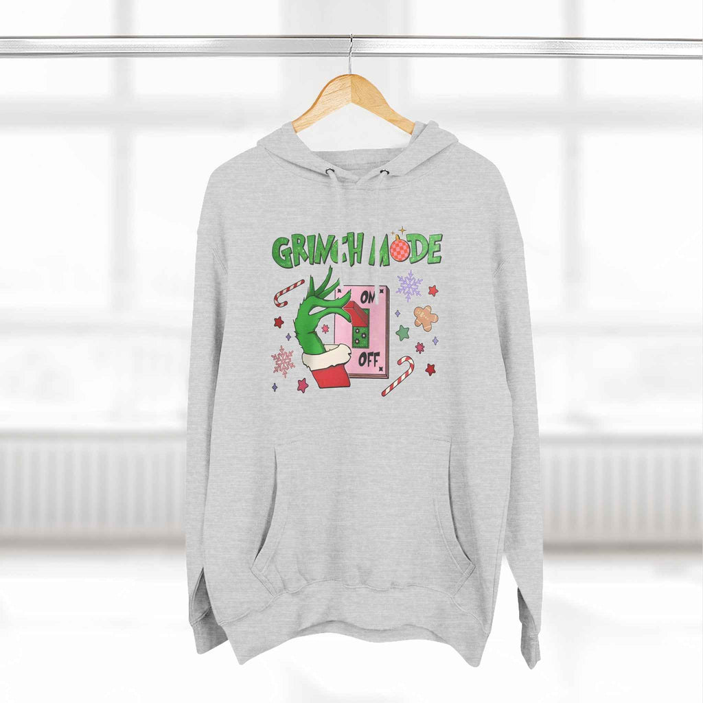 Grinch mode on Christmas Hoodie | Cozy Holiday Sweatshirt for Men & Women | Grinchmas Gift Idea