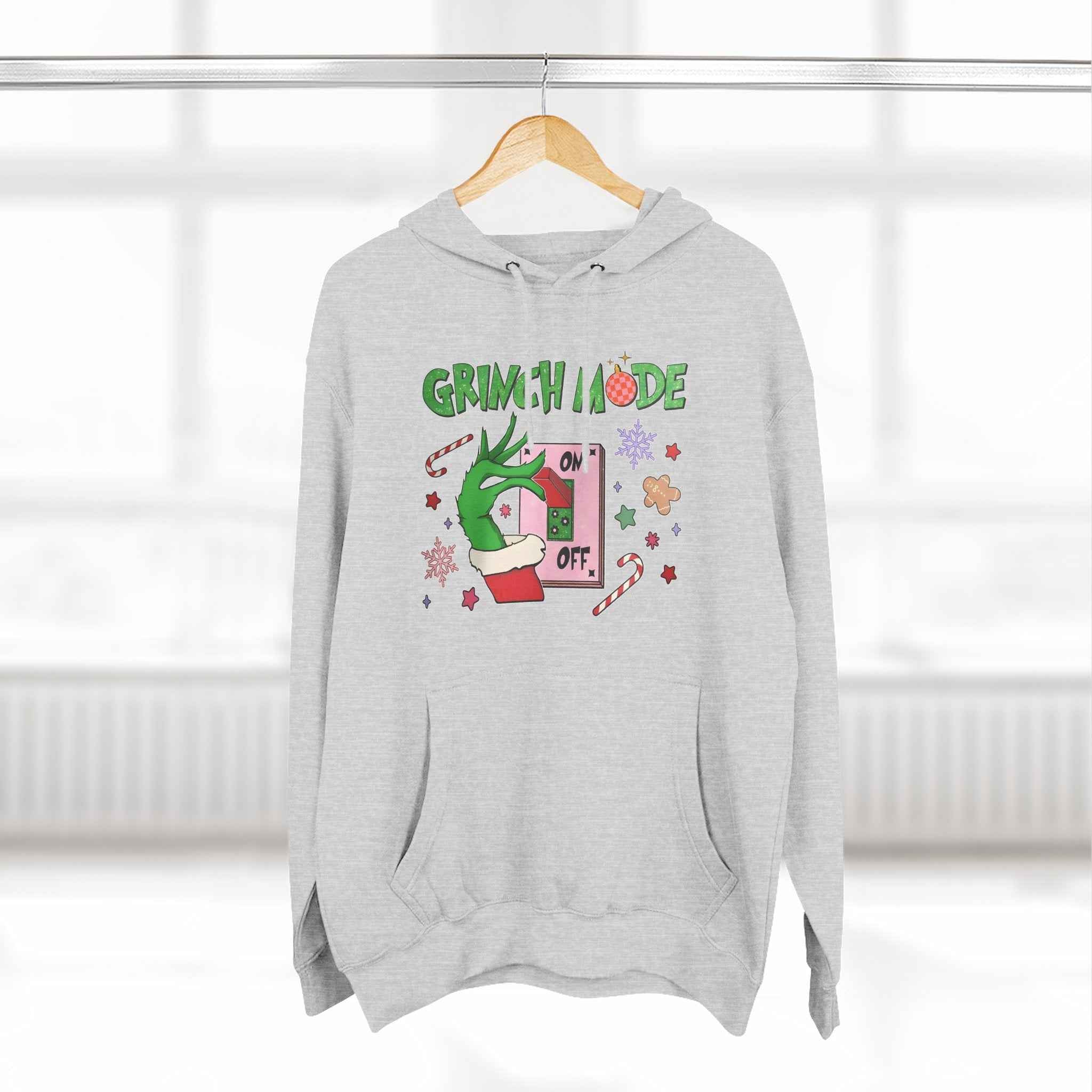 Grinch mode on Christmas Hoodie | Cozy Holiday Sweatshirt for Men & Women | Grinchmas Gift Idea