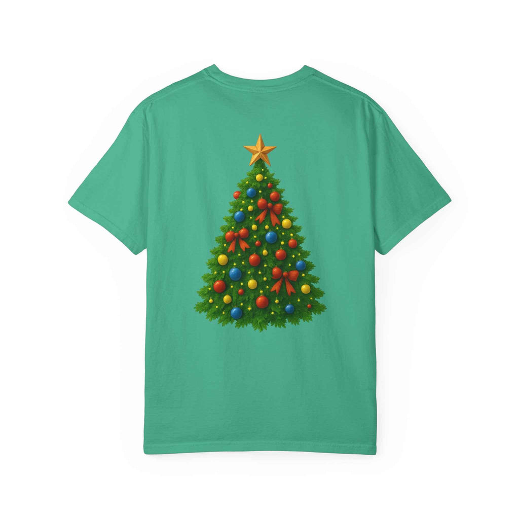 Merry Christmas T-Shirt – Santa Claus, Snowman & Christmas Tree | Holiday Graphic Tee