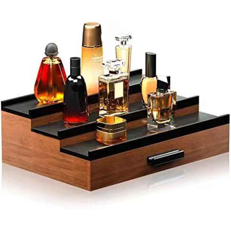 Wood Double Layer Perfume Display Shelf Dresser