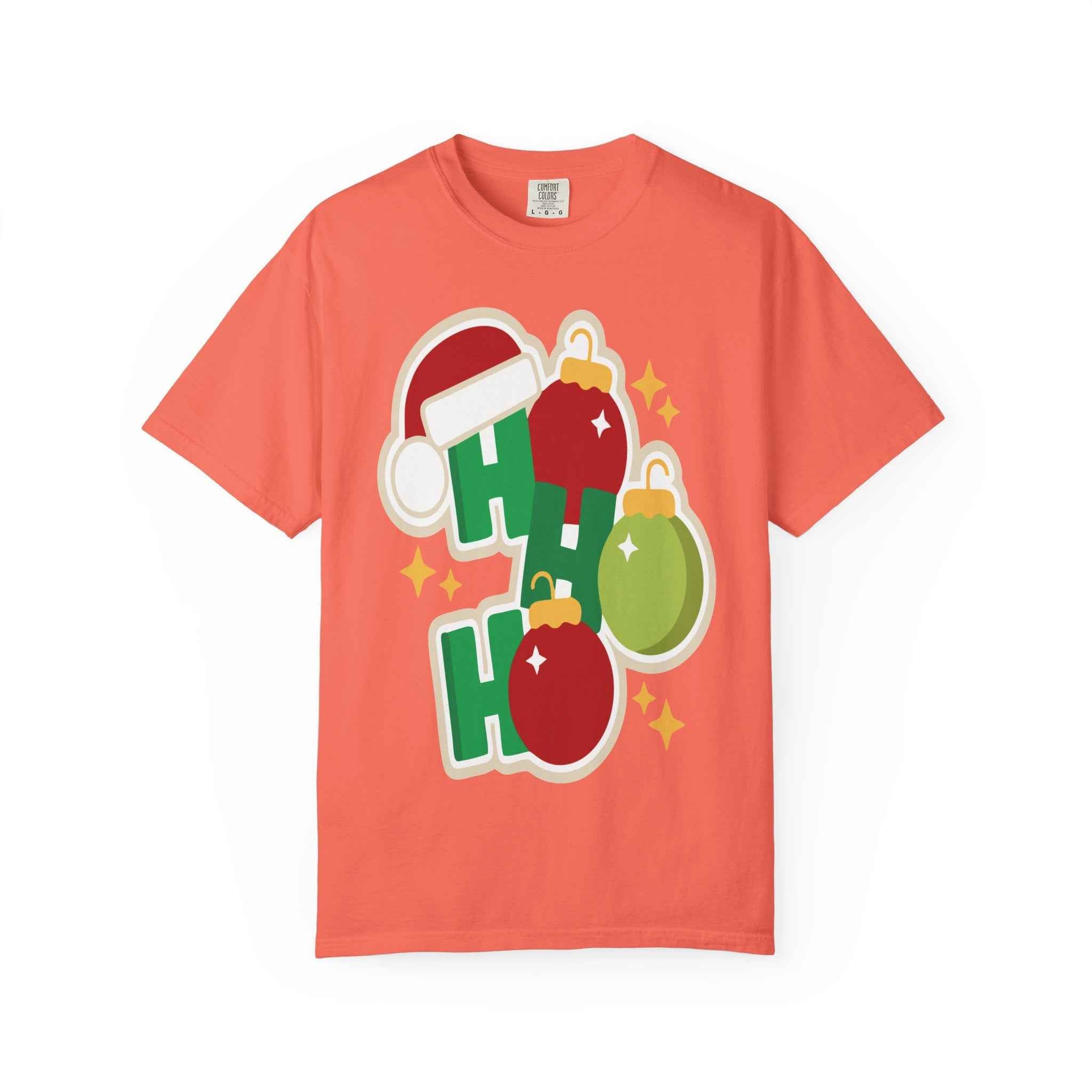 Funny Christmas T-Shirt – Ho Ho Ho Holiday Graphic Tee | Santa Hat & Ornament Design | Festive Xmas Shirt for Men & Women - La Pomada Shop