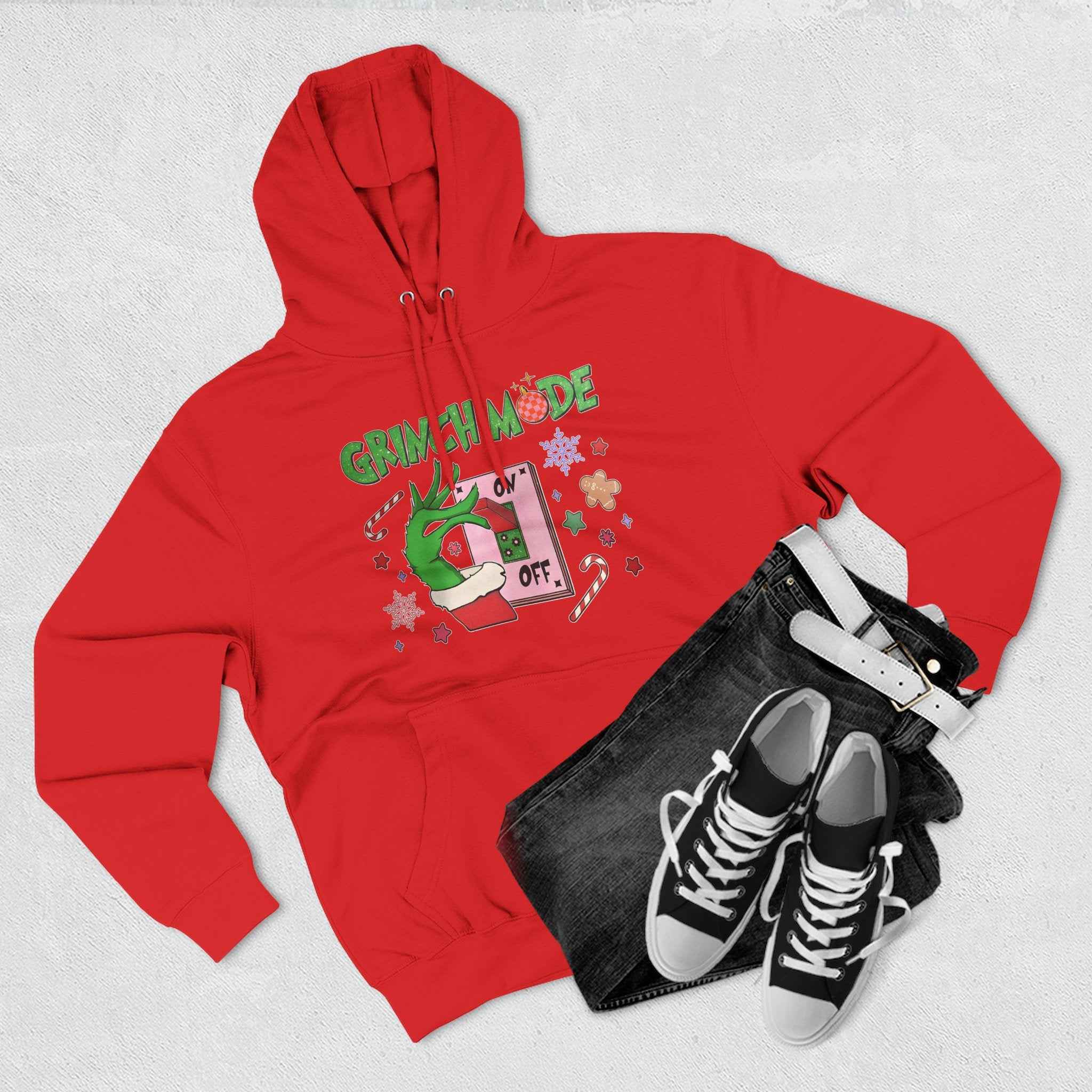 Grinch mode on Christmas Hoodie | Cozy Holiday Sweatshirt for Men & Women | Grinchmas Gift Idea