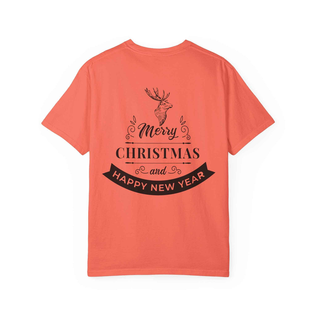 Merry Christmas T-Shirt – Santa Claus, Snowman & Christmas Tree | Holiday Graphic Tee
