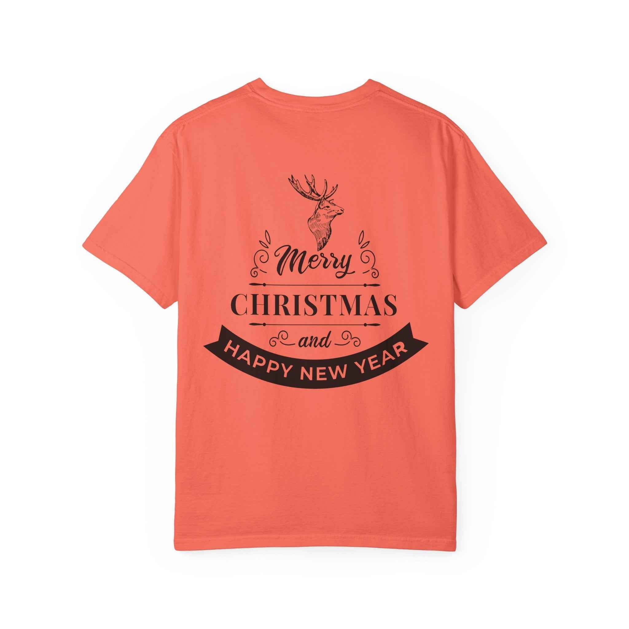 Merry Christmas T-Shirt – Santa Claus, Snowman & Christmas Tree | Holiday Graphic Tee