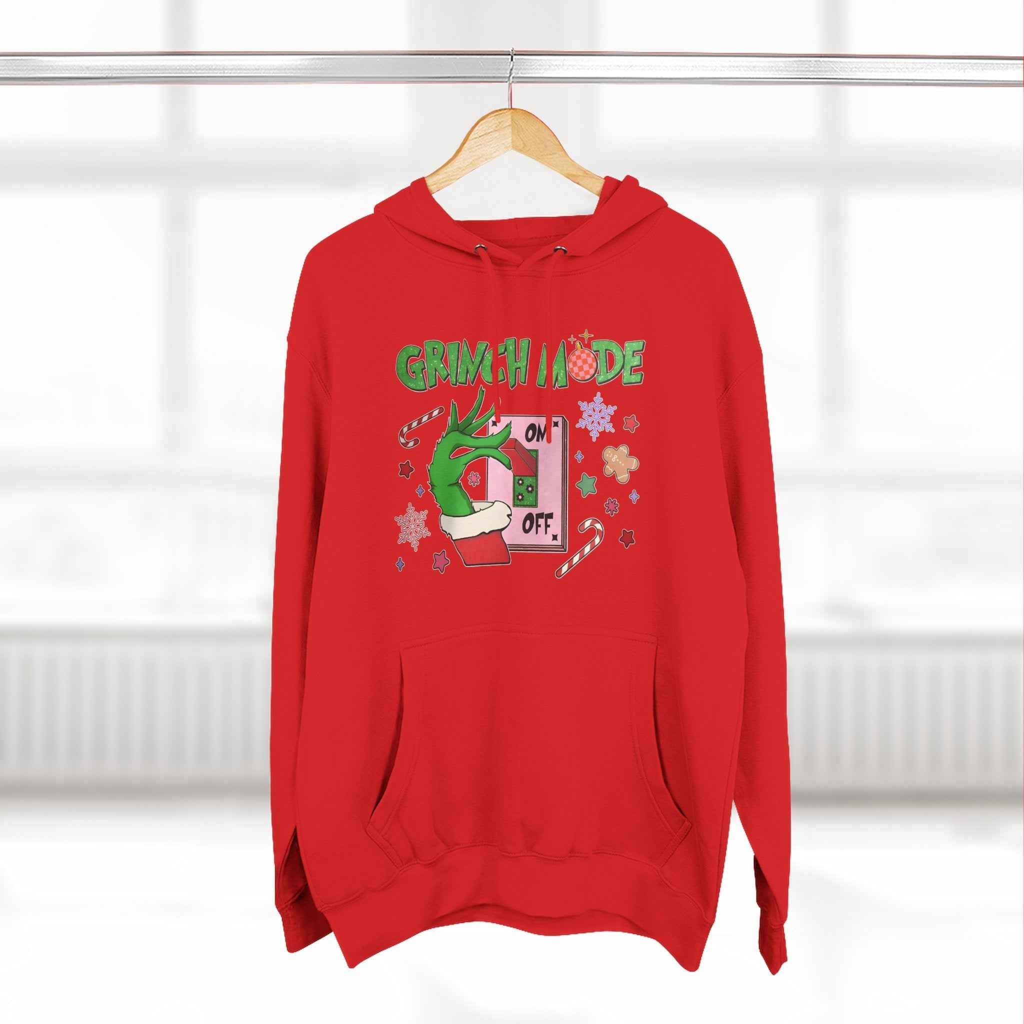 Grinch mode on Christmas Hoodie | Cozy Holiday Sweatshirt for Men & Women | Grinchmas Gift Idea