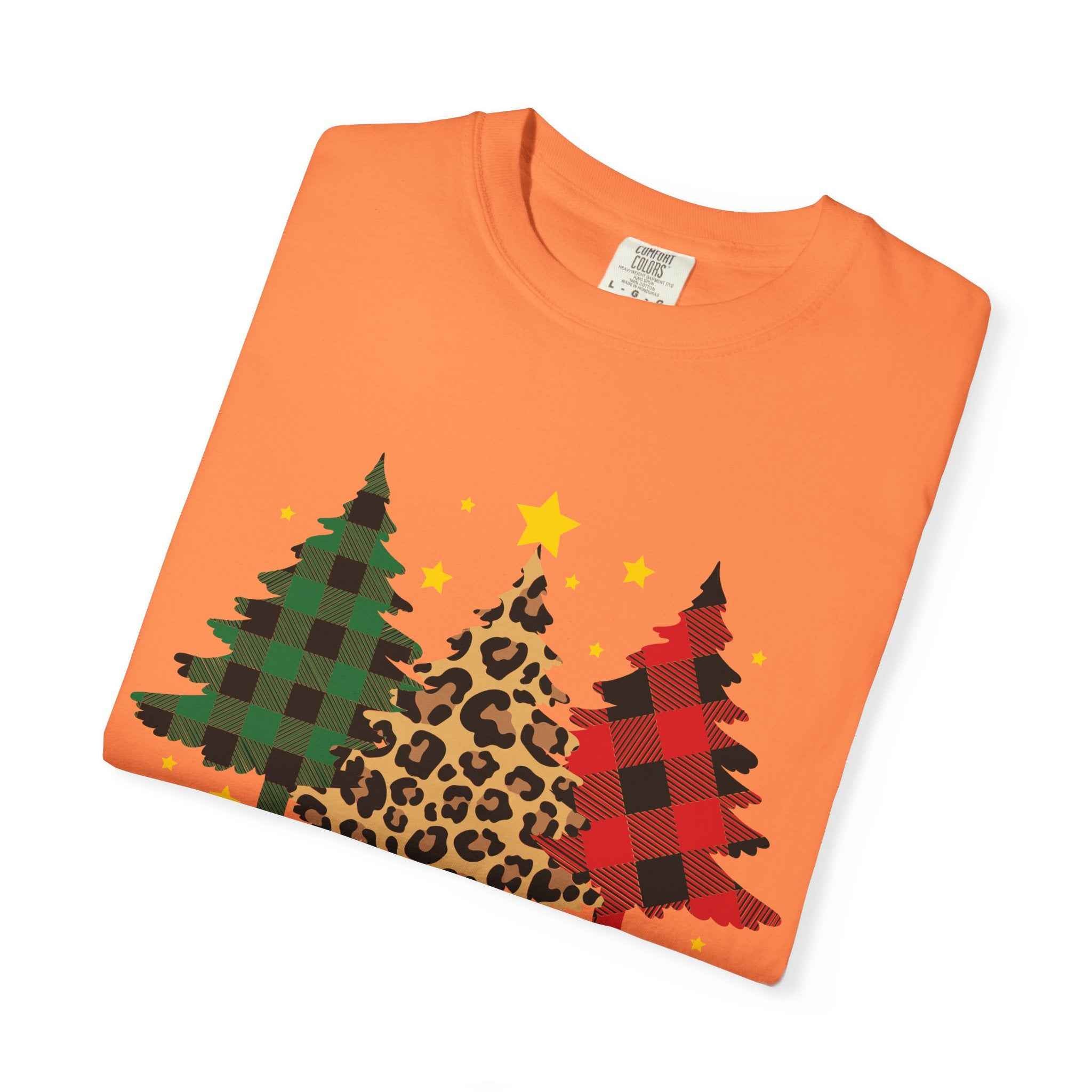 Merry Christmas T-Shirt – Santa Claus, Snowman & Christmas Tree | Holiday Graphic Tee