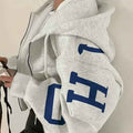 Vintage Oversized Hoodie With Eye-catching Letter Print