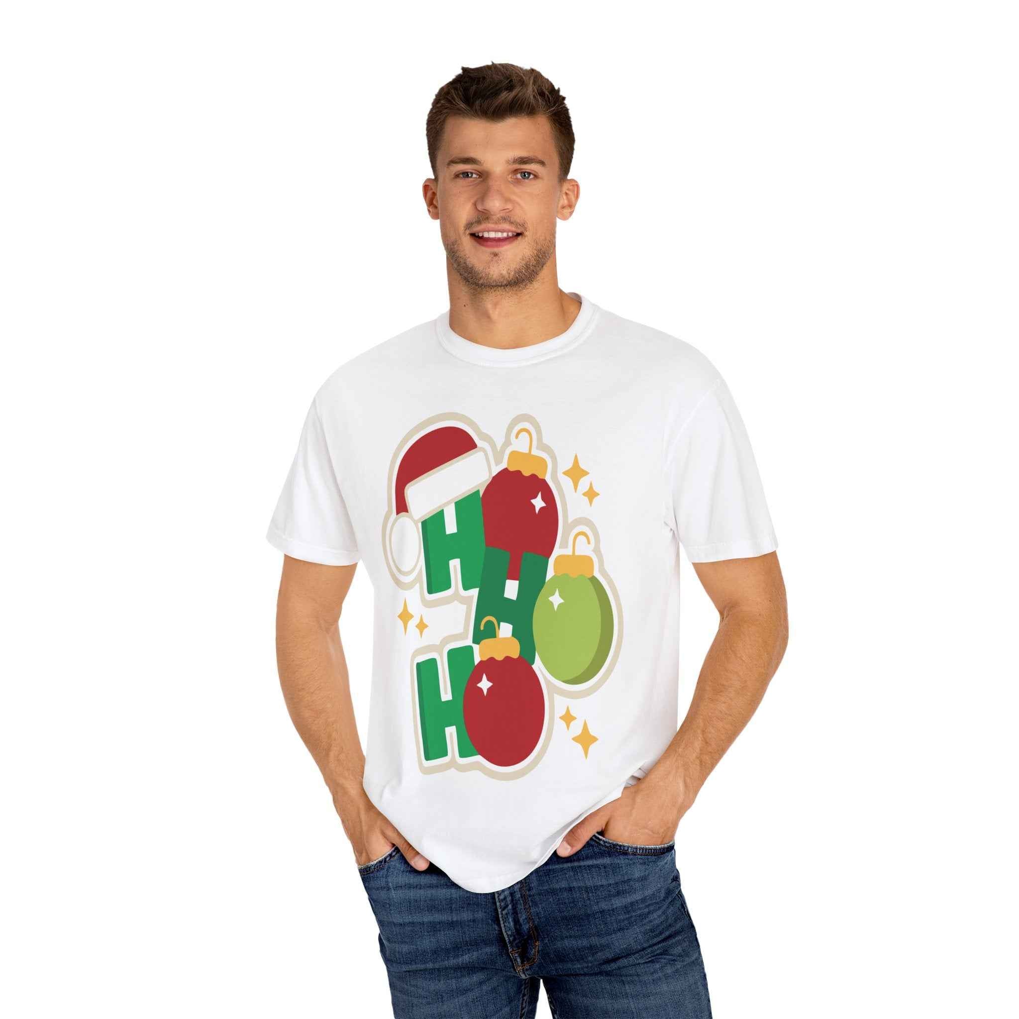 Christmas 'Ho Ho' Ornament T-Shirt — "All I Want This Christmas Is Love and Peace" Holiday Tee