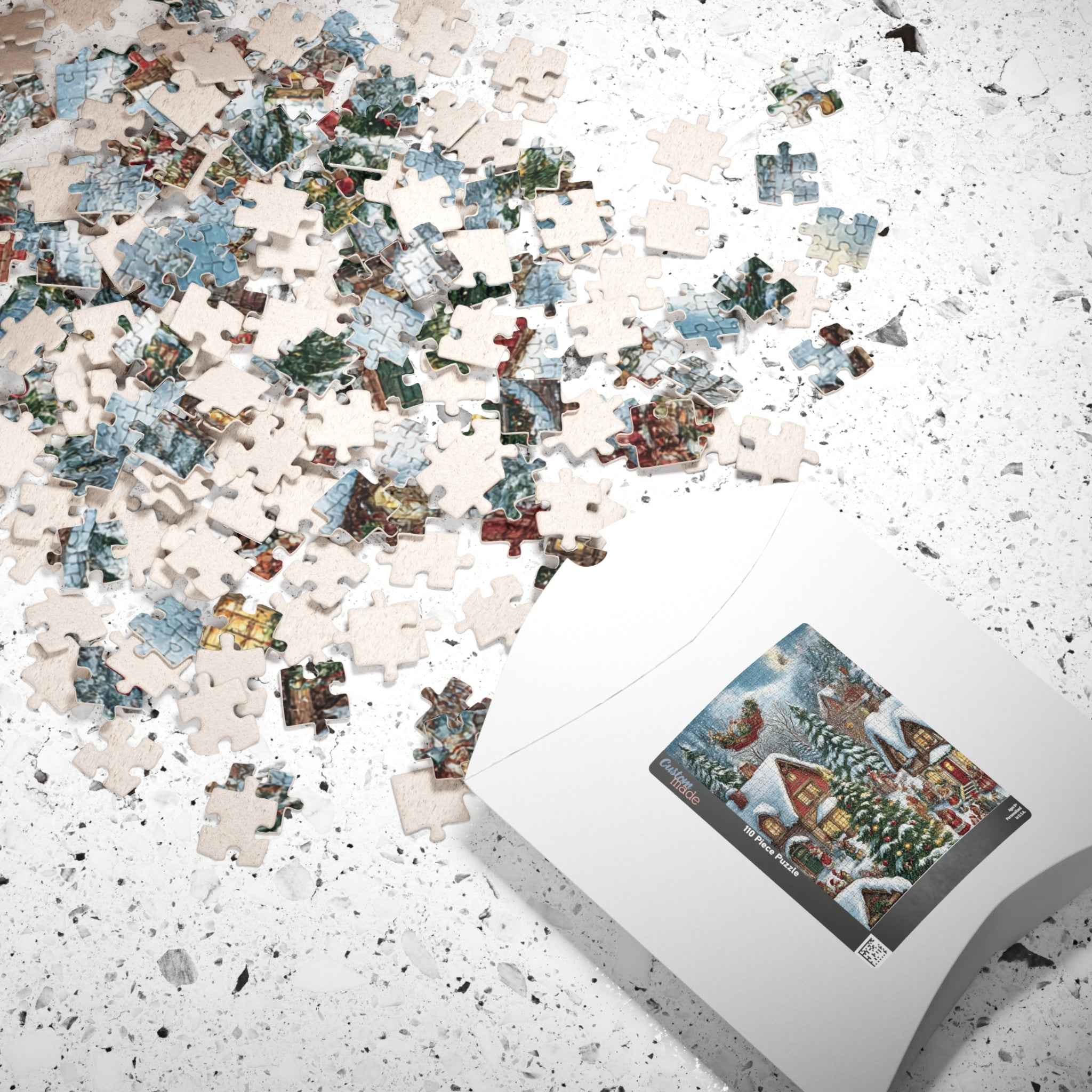 Christmas Village Jigsaw Puzzle — Cozy Snowy Holiday Scene (110/252/520/1014 pcs)