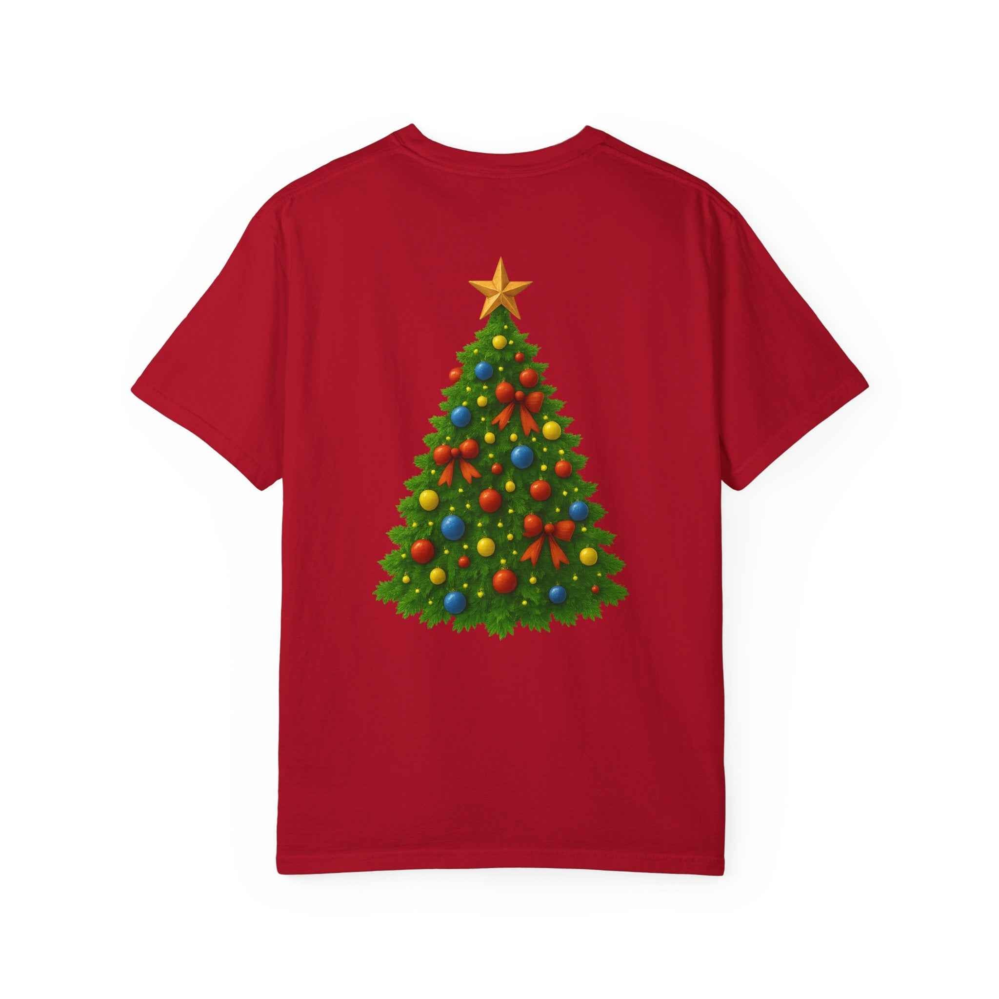 Merry Christmas T-Shirt – Santa Claus, Snowman & Christmas Tree | Holiday Graphic Tee