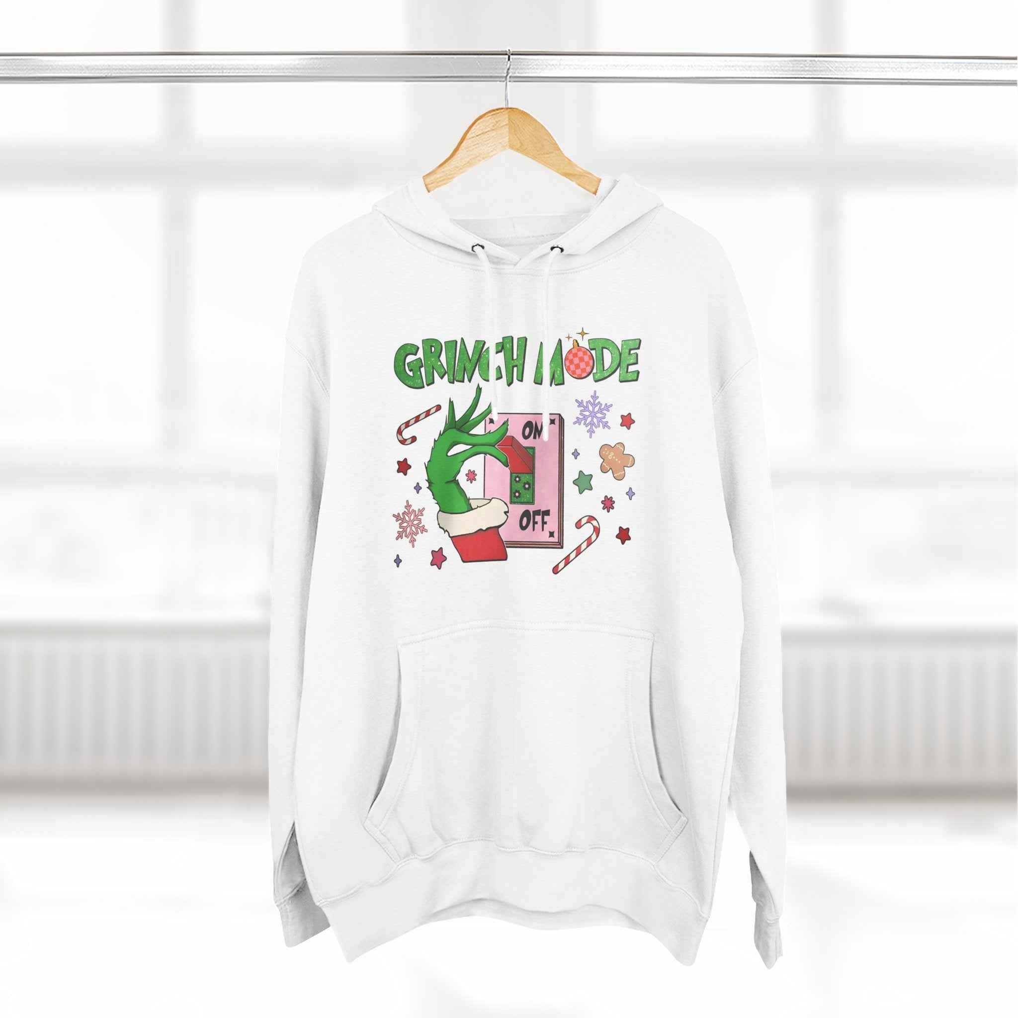 Grinch mode on Christmas Hoodie | Cozy Holiday Sweatshirt for Men & Women | Grinchmas Gift Idea