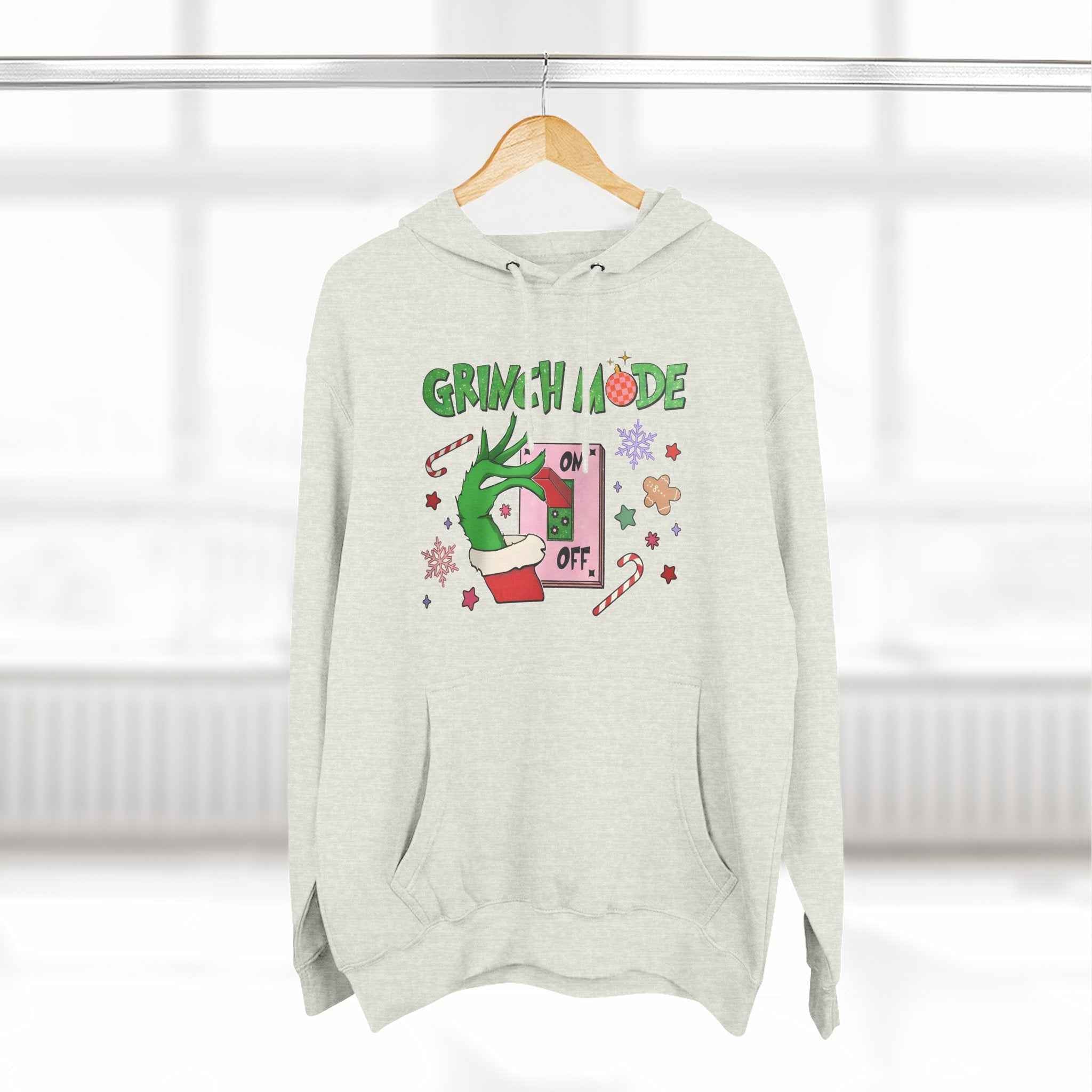 Grinch mode on Christmas Hoodie | Cozy Holiday Sweatshirt for Men & Women | Grinchmas Gift Idea