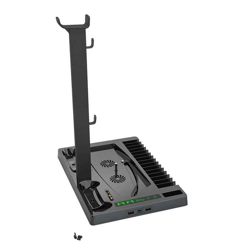 Ps5 Host Universal Multifunctional Heat Sink Base With Storage Disc Rack P5 Handle Double Seat Charging Headset Storage Rack
