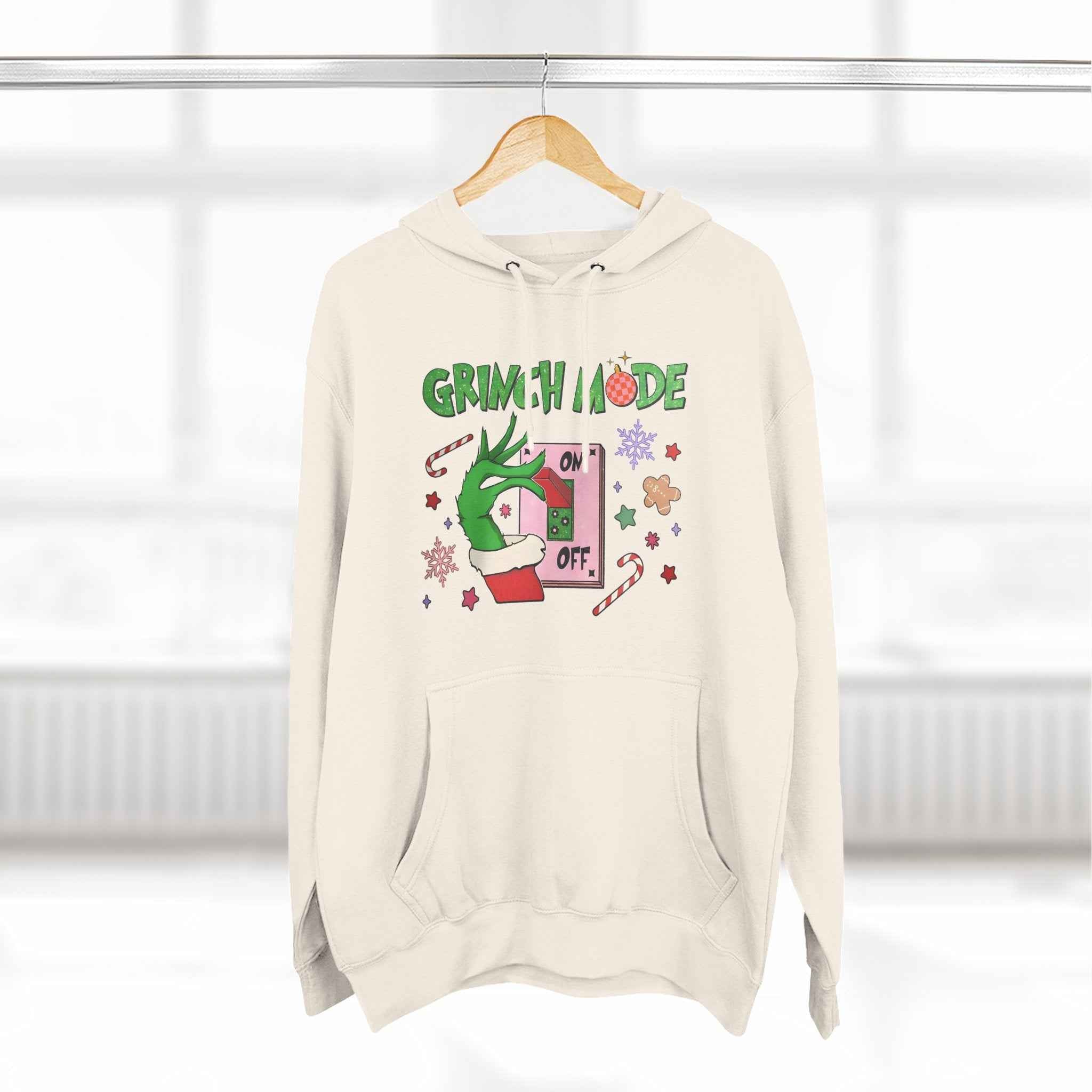 Grinch mode on Christmas Hoodie | Cozy Holiday Sweatshirt for Men & Women | Grinchmas Gift Idea