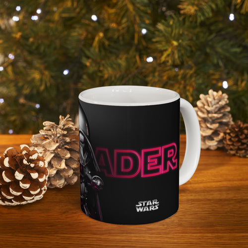 Ceramic Mug — Neon Darth Vader Chibi Coffee Cup (11oz, 15oz)
