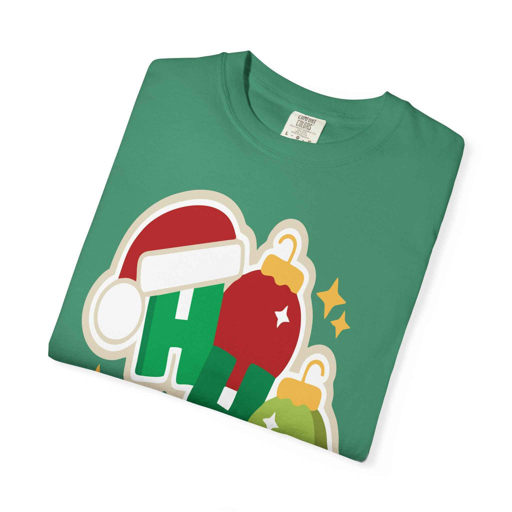 Funny Christmas T-Shirt – Ho Ho Ho Holiday Graphic Tee | Santa Hat & Ornament Design | Festive Xmas Shirt for Men & Women - La Pomada Shop