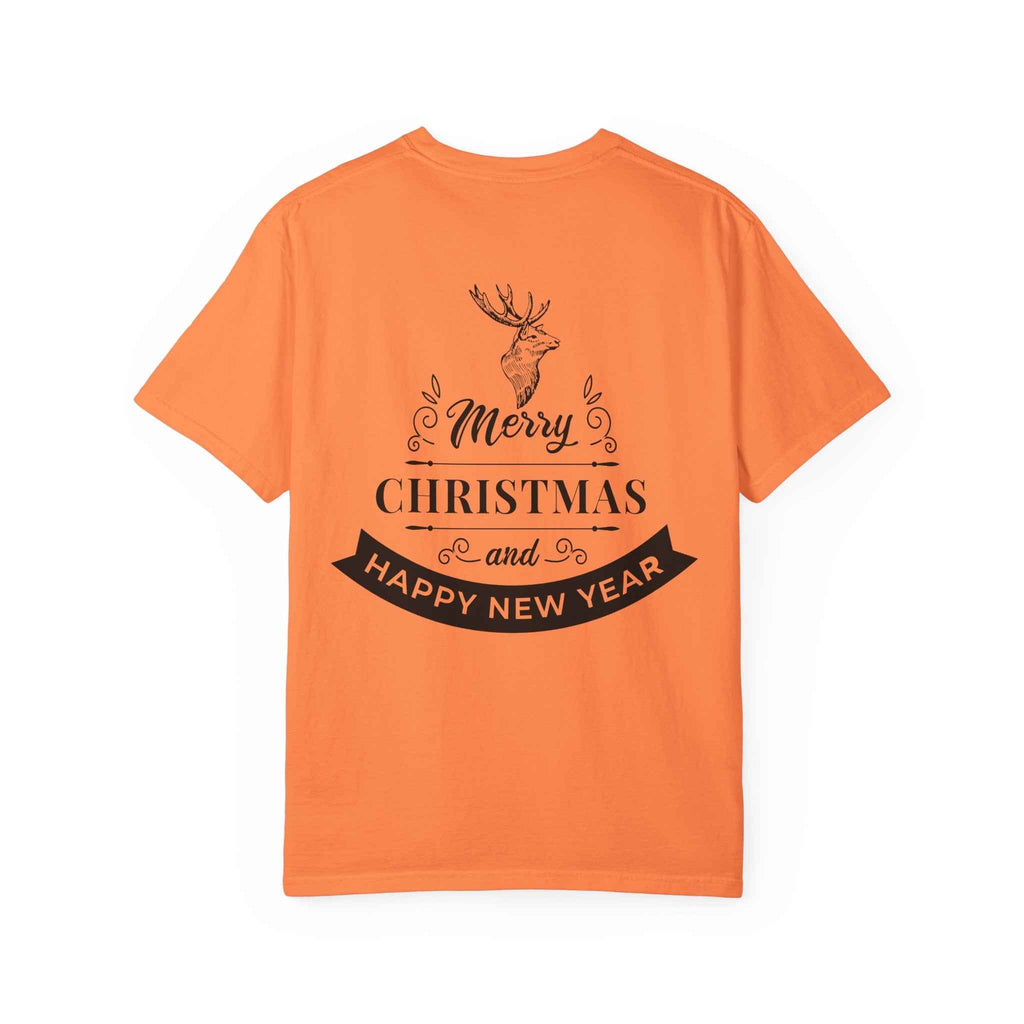 Merry Christmas T-Shirt – Santa Claus, Snowman & Christmas Tree | Holiday Graphic Tee