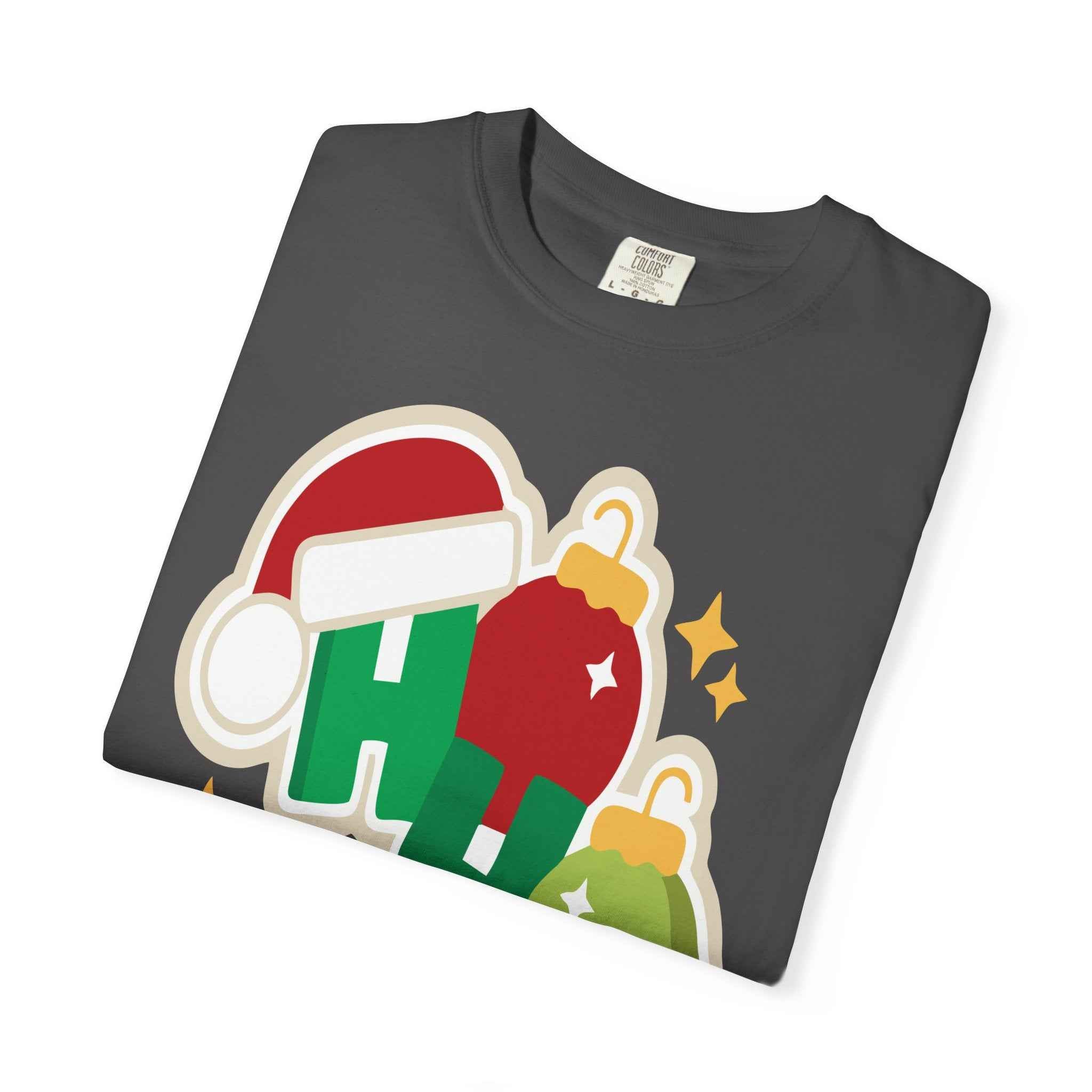 Funny Christmas T-Shirt – Ho Ho Ho Holiday Graphic Tee | Santa Hat & Ornament Design | Festive Xmas Shirt for Men & Women - La Pomada Shop