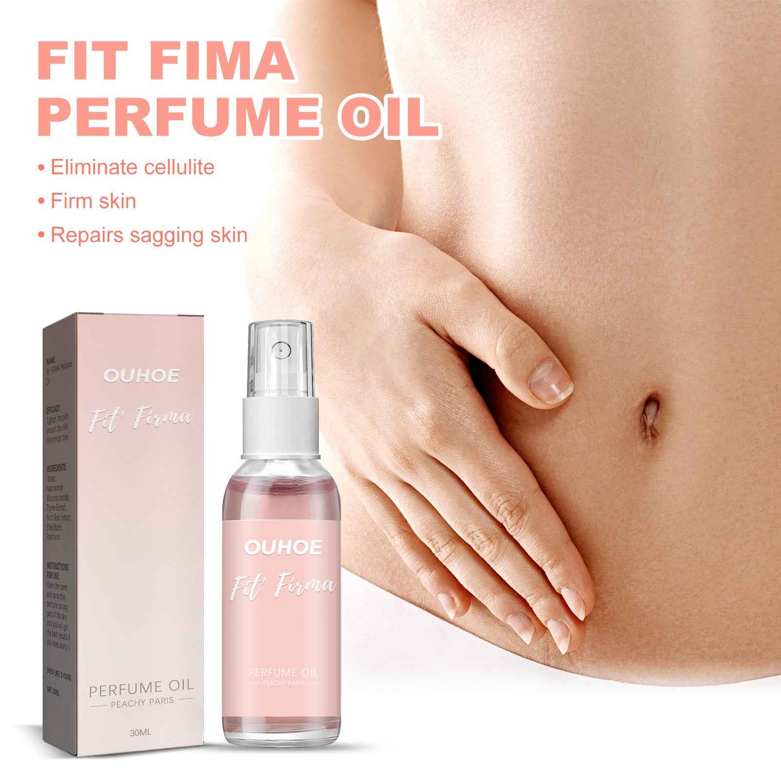 OUHOE Body Firming Perfume Oil Spray, Slimming Body Toning Firming Parfum Spray