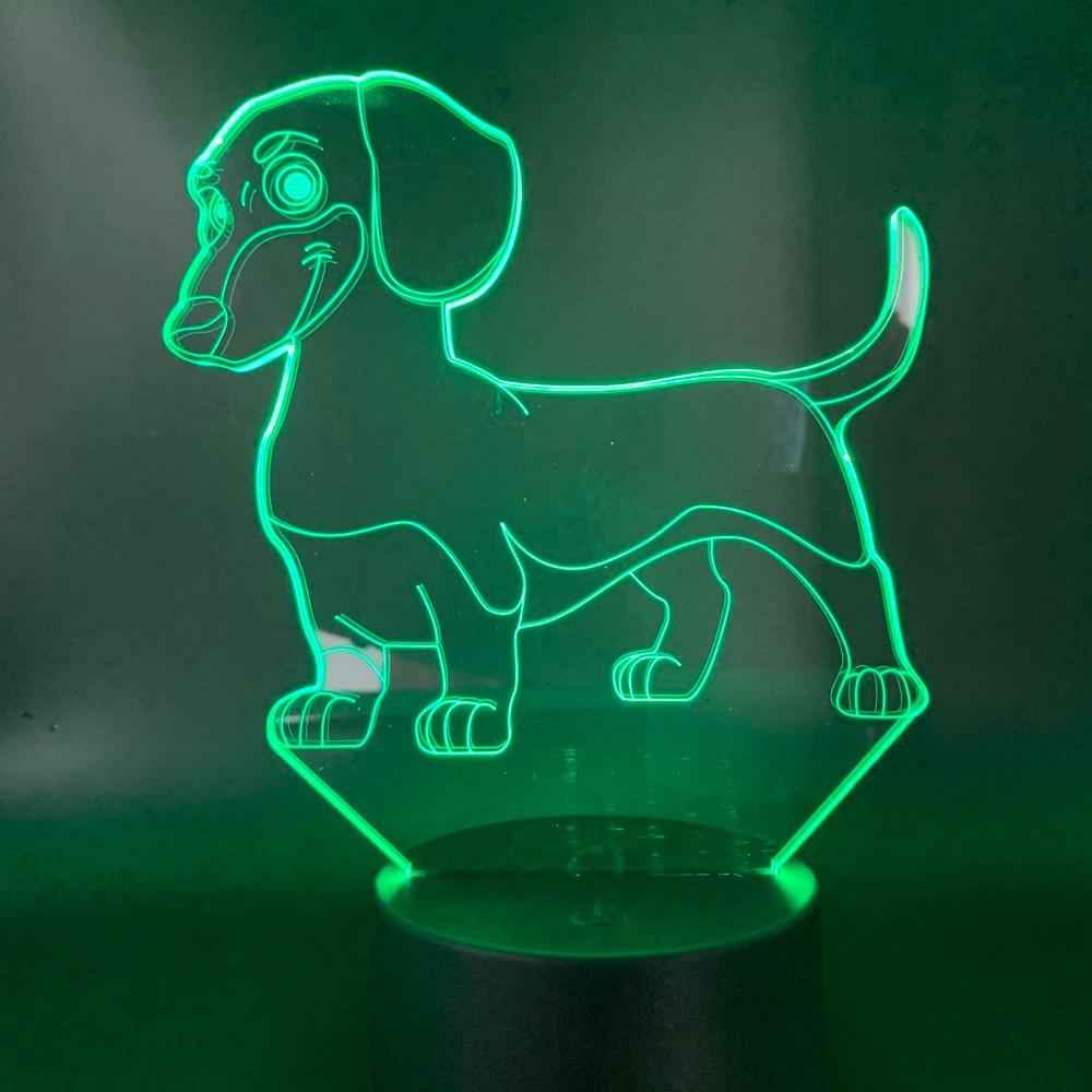 Dachshund 3D Night Light Desk USB Battery Decorative Light