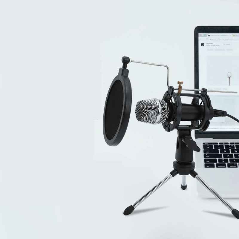Mini Mobile Computer Live Broadcast With Stand Microphone Aluminum