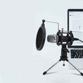 Mini Mobile Computer Live Broadcast With Stand Microphone Aluminum