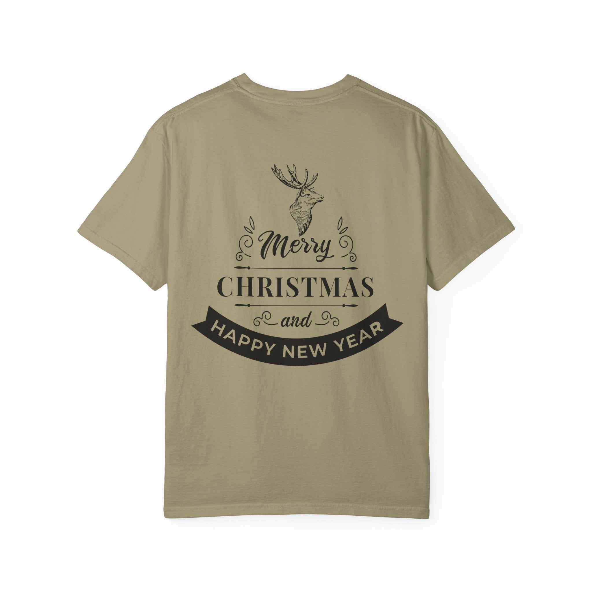 Merry Christmas T-Shirt – Santa Claus, Snowman & Christmas Tree | Holiday Graphic Tee