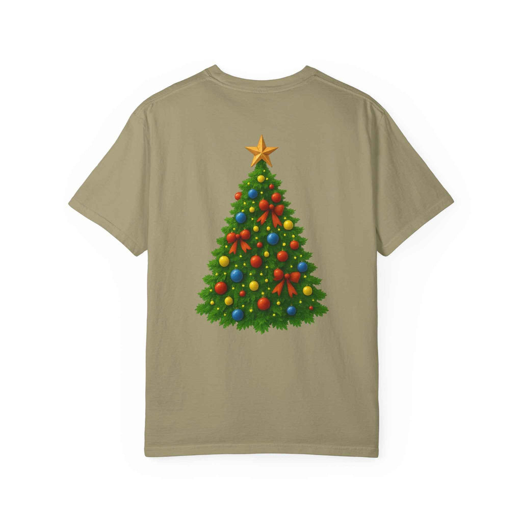Merry Christmas T-Shirt – Santa Claus, Snowman & Christmas Tree | Holiday Graphic Tee