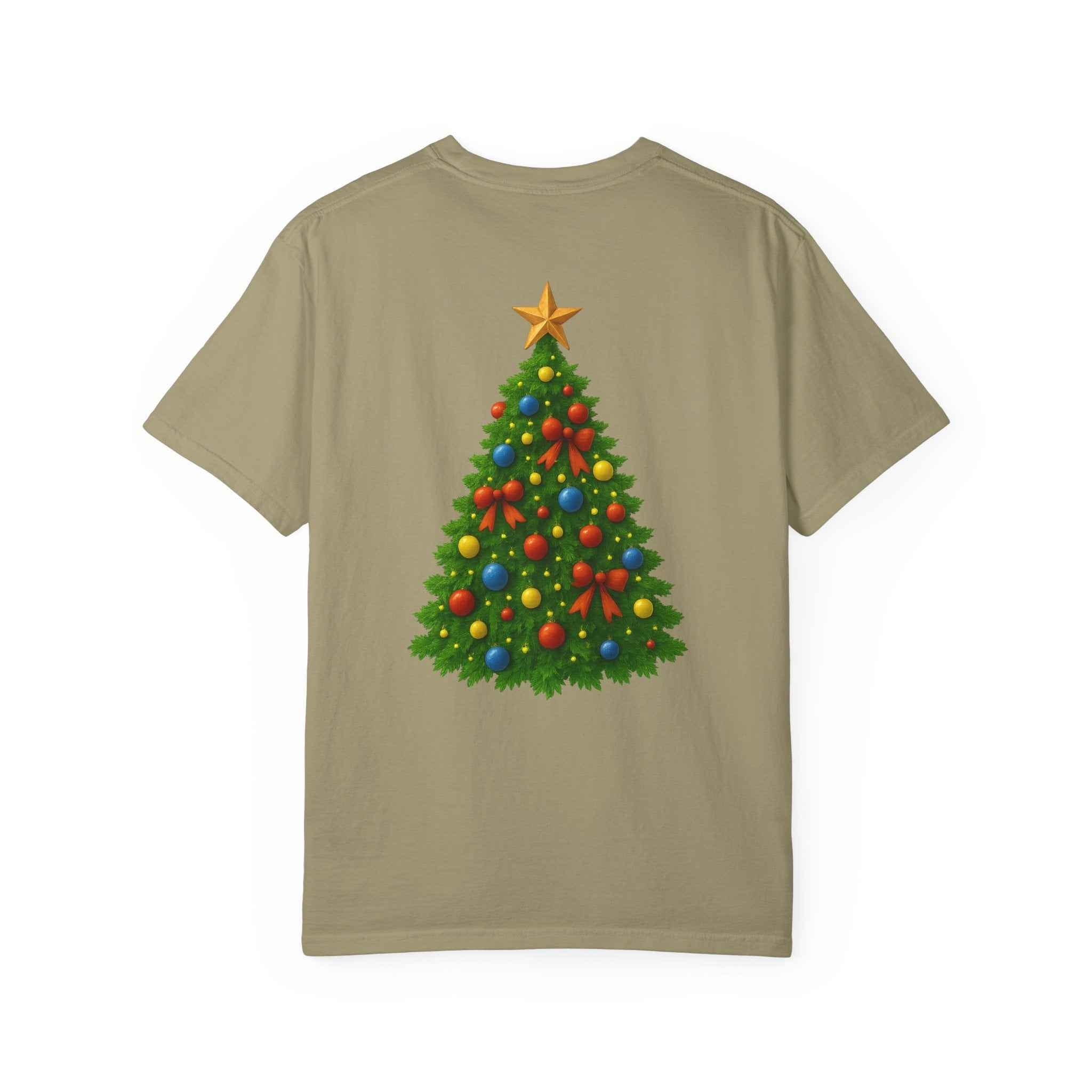 Merry Christmas T-Shirt – Santa Claus, Snowman & Christmas Tree | Holiday Graphic Tee