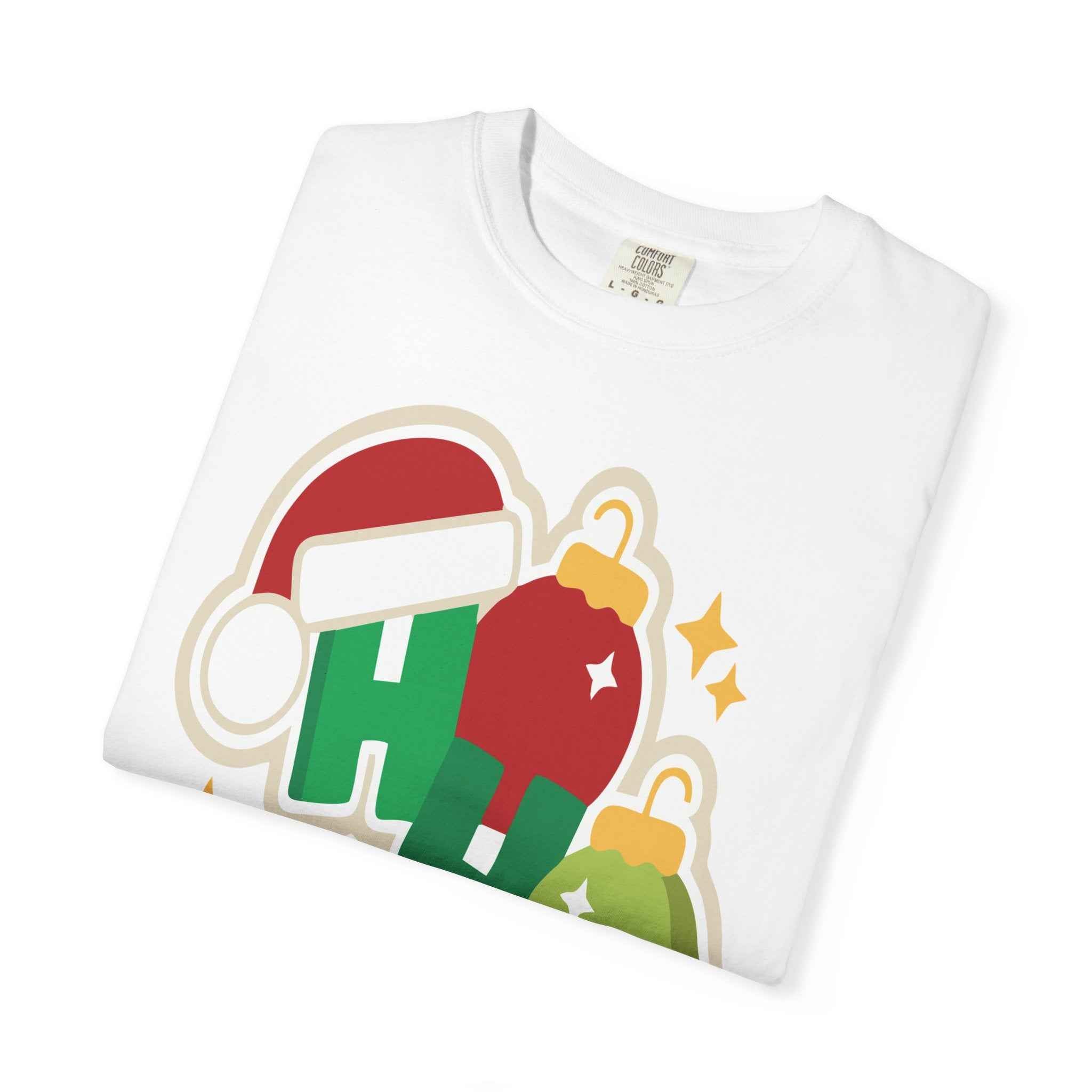 Christmas 'Ho Ho' Ornament T-Shirt — "All I Want This Christmas Is Love and Peace" Holiday Tee