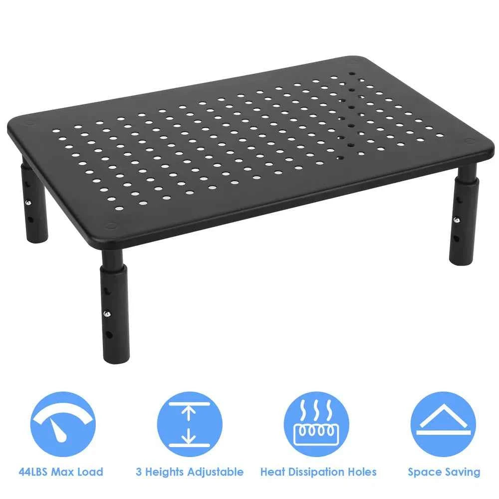Monitor Stand Riser 3 Height Adjustable Desk Riser Organizer With Ventilation Holes
