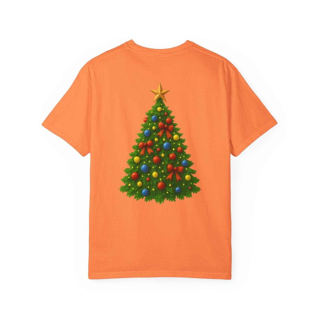 Merry Christmas T-Shirt – Santa Claus, Snowman & Christmas Tree | Holiday Graphic Tee
