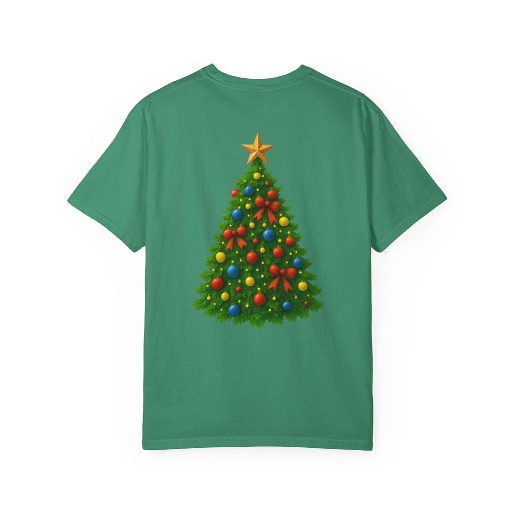 Merry Christmas T-Shirt – Santa Claus, Snowman & Christmas Tree | Holiday Graphic Tee