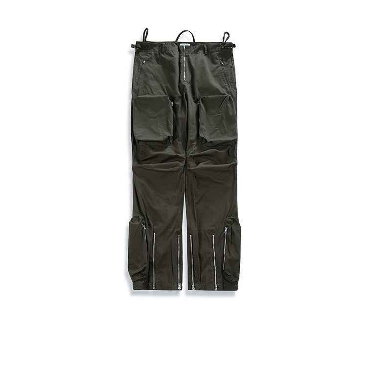 Layered Bondage Aesthetic Pants Men's And Women's High Street Zipper Pleated Casual Trousers