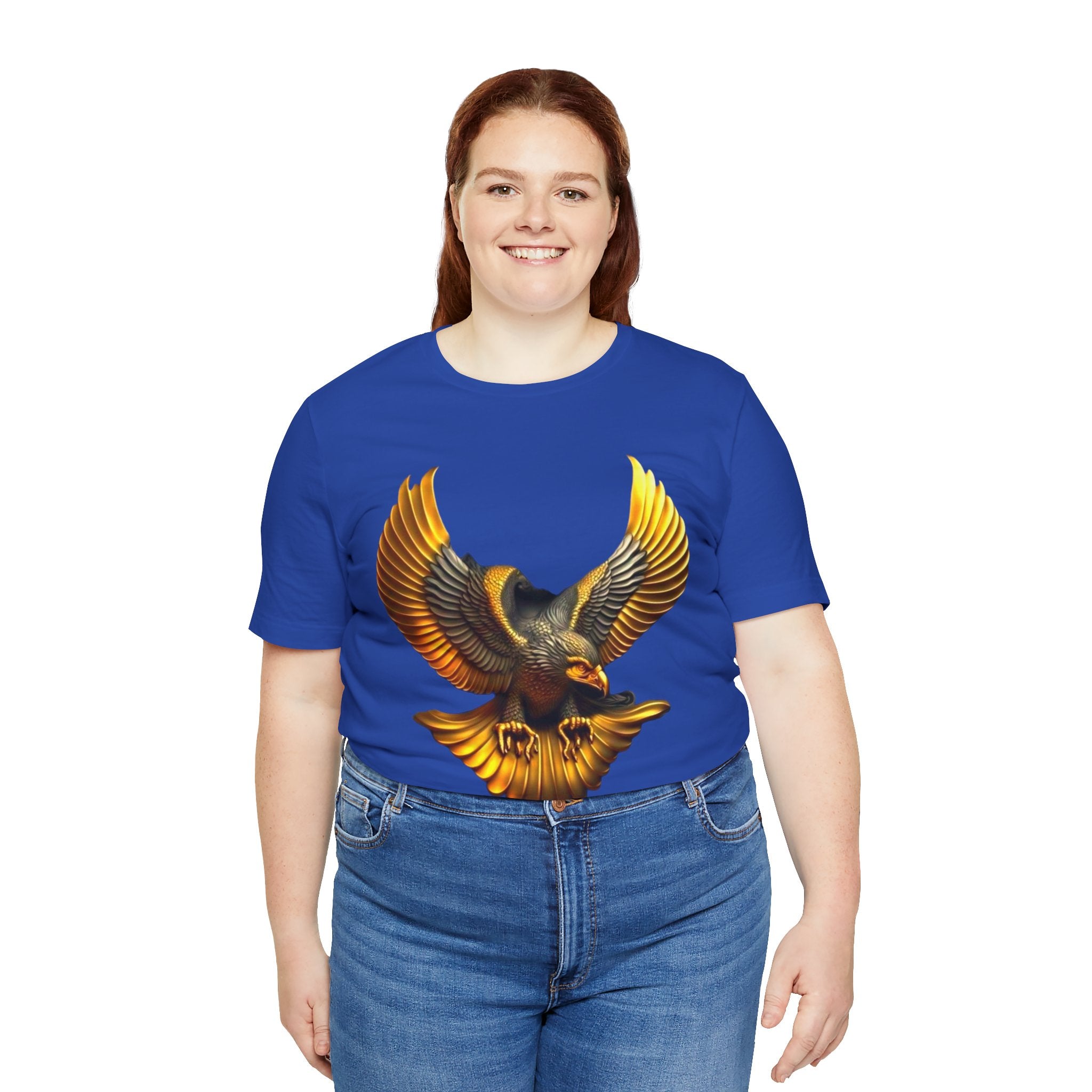 Golden Flying Eagle Tee — Bold Vintage Bird Graphic T-Shirt
