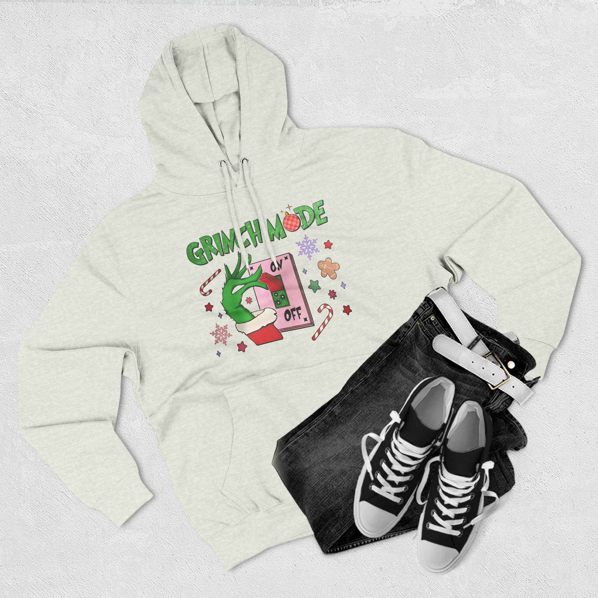 Grinch mode on Christmas Hoodie | Cozy Holiday Sweatshirt for Men & Women | Grinchmas Gift Idea