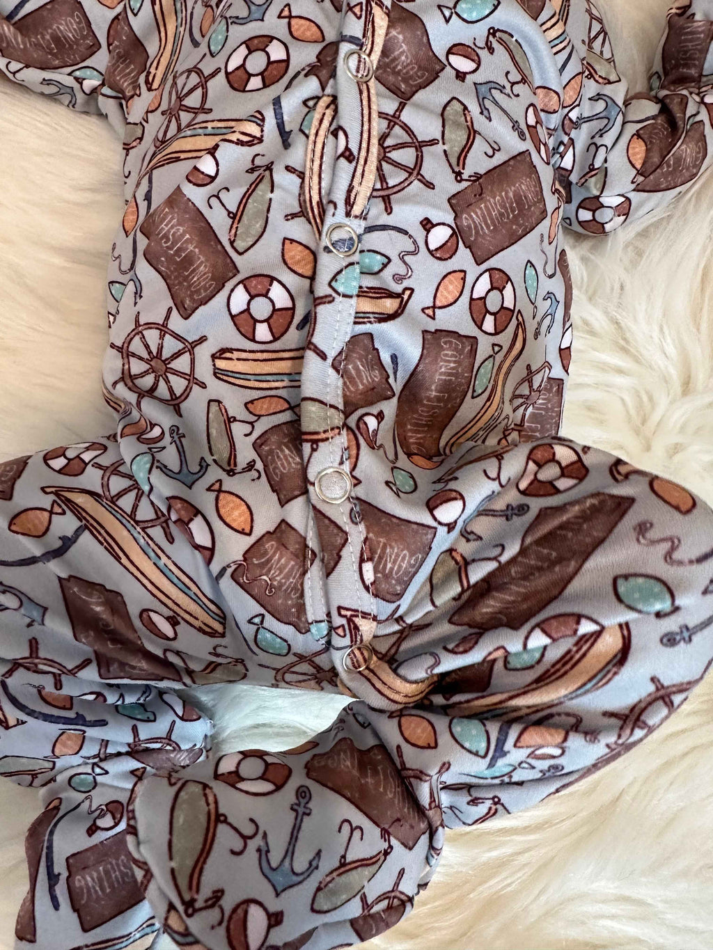 NEWBORN gone fishing sleeper Set