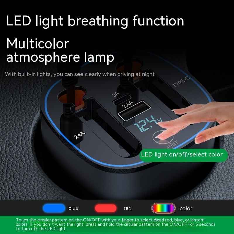 Cup Car Charger Comes With Two Flexible Wire