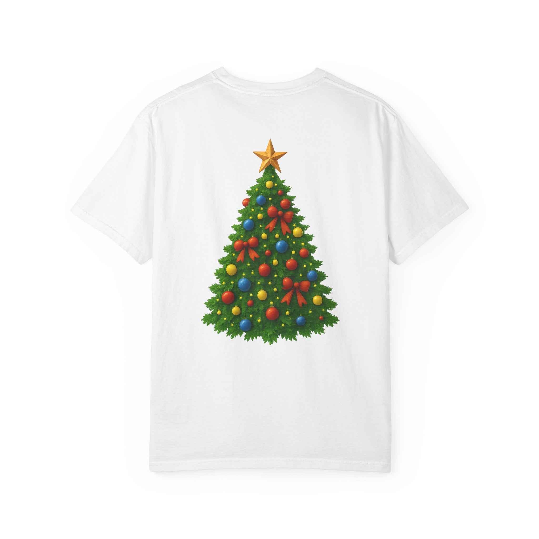 Merry Christmas T-Shirt – Santa Claus, Snowman & Christmas Tree | Holiday Graphic Tee