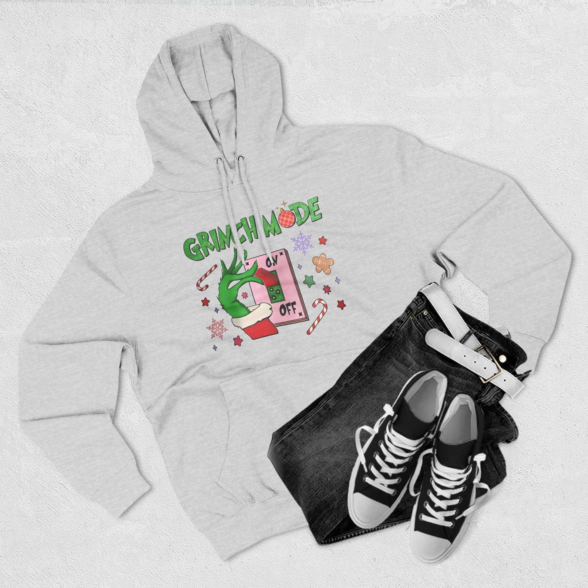 Grinch mode on Christmas Hoodie | Cozy Holiday Sweatshirt for Men & Women | Grinchmas Gift Idea