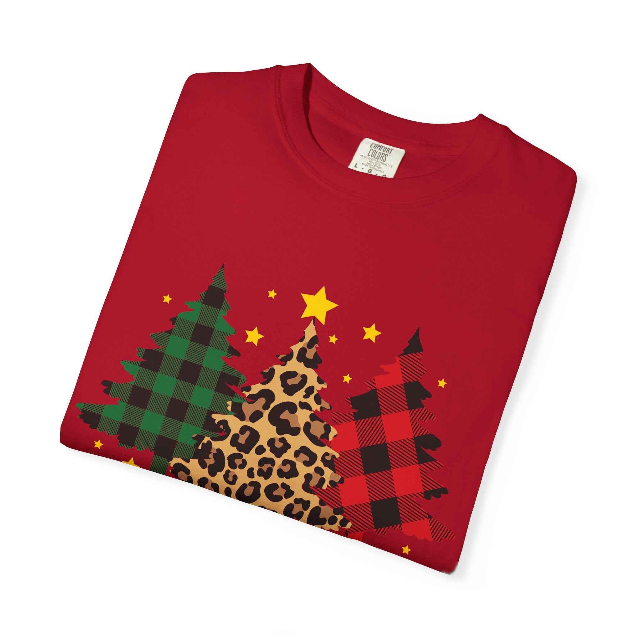 Merry Christmas T-Shirt – Santa Claus, Snowman & Christmas Tree | Holiday Graphic Tee