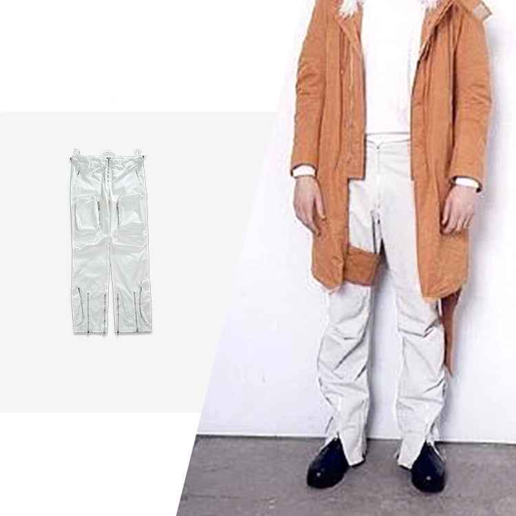 Layered Bondage Aesthetic Pants Men's And Women's High Street Zipper Pleated Casual Trousers