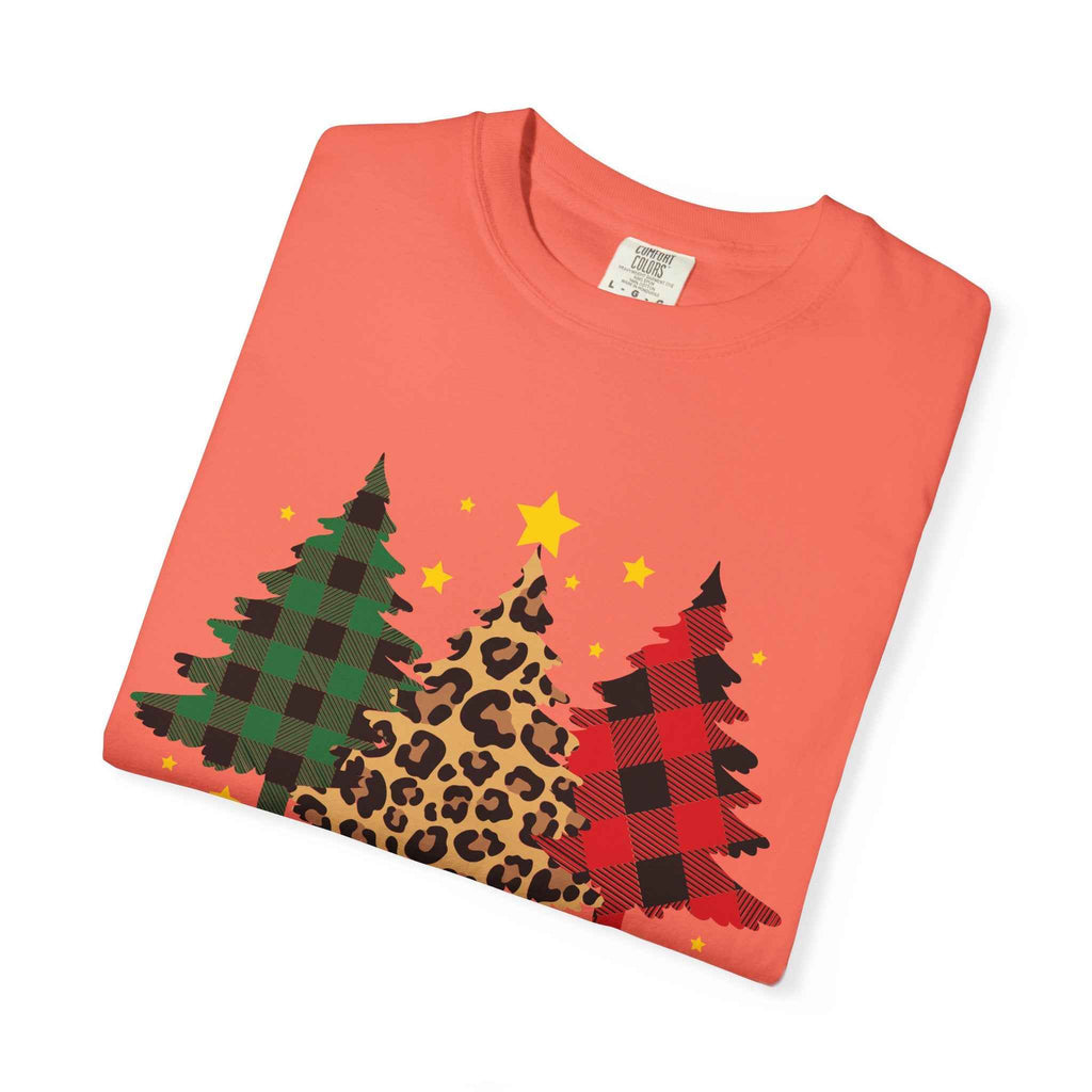 Merry Christmas T-Shirt – Santa Claus, Snowman & Christmas Tree | Holiday Graphic Tee