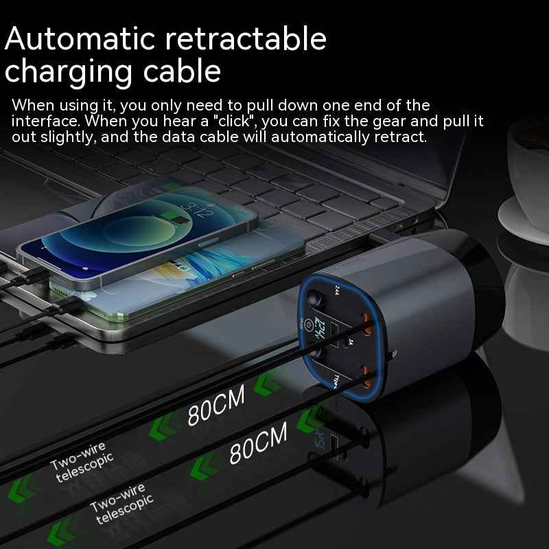 Cup Car Charger Comes With Two Flexible Wire