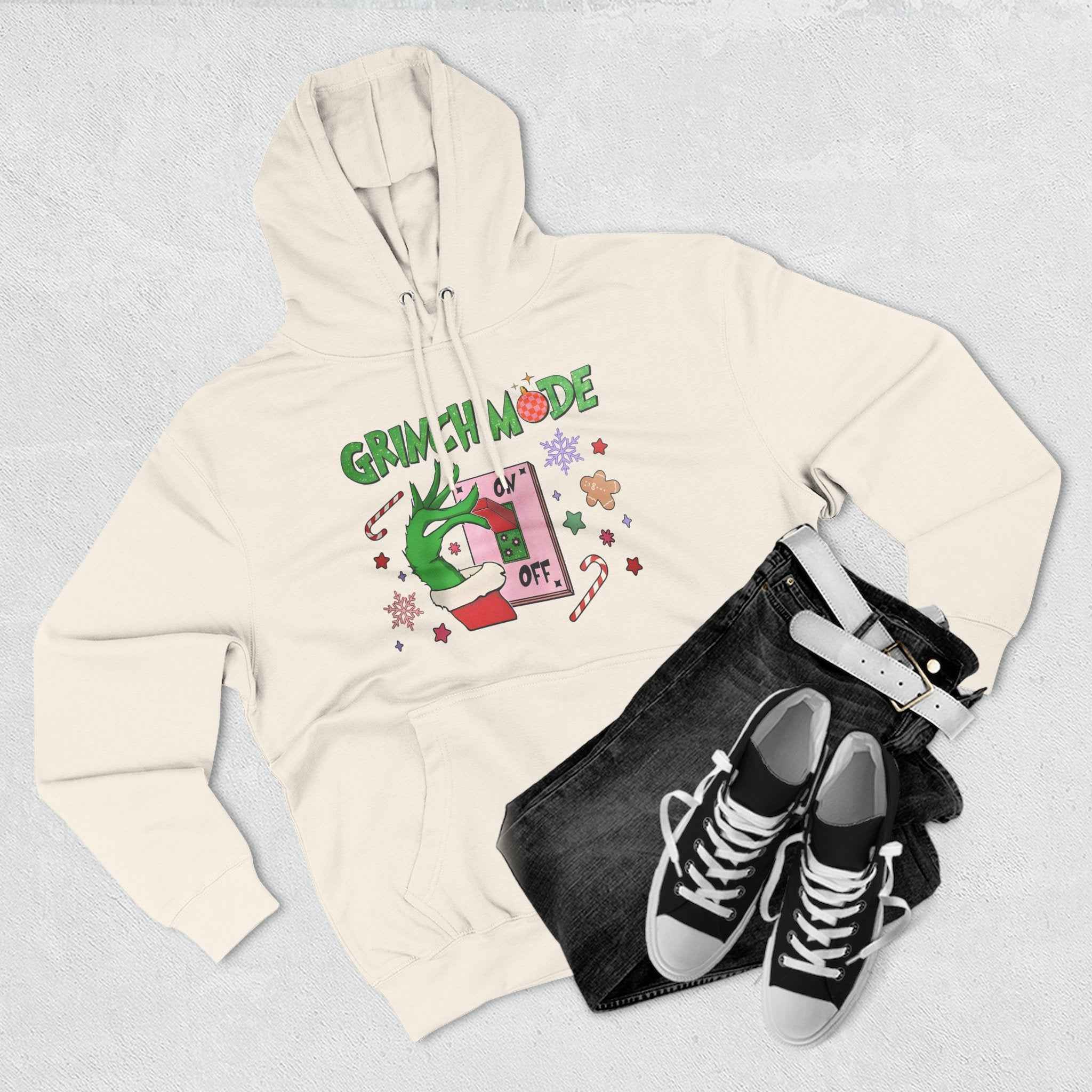 Grinch mode on Christmas Hoodie | Cozy Holiday Sweatshirt for Men & Women | Grinchmas Gift Idea