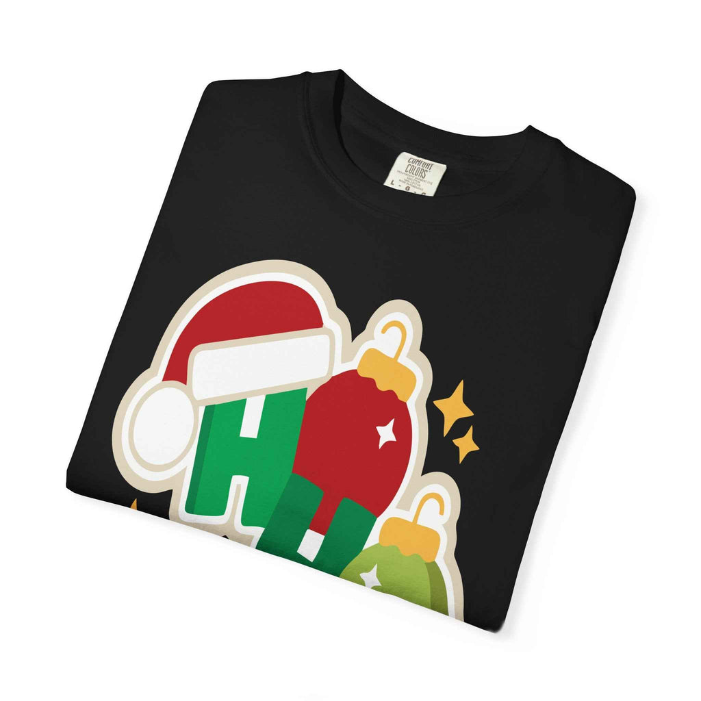 Funny Christmas T-Shirt – Ho Ho Ho Holiday Graphic Tee | Santa Hat & Ornament Design | Festive Xmas Shirt for Men & Women - La Pomada Shop
