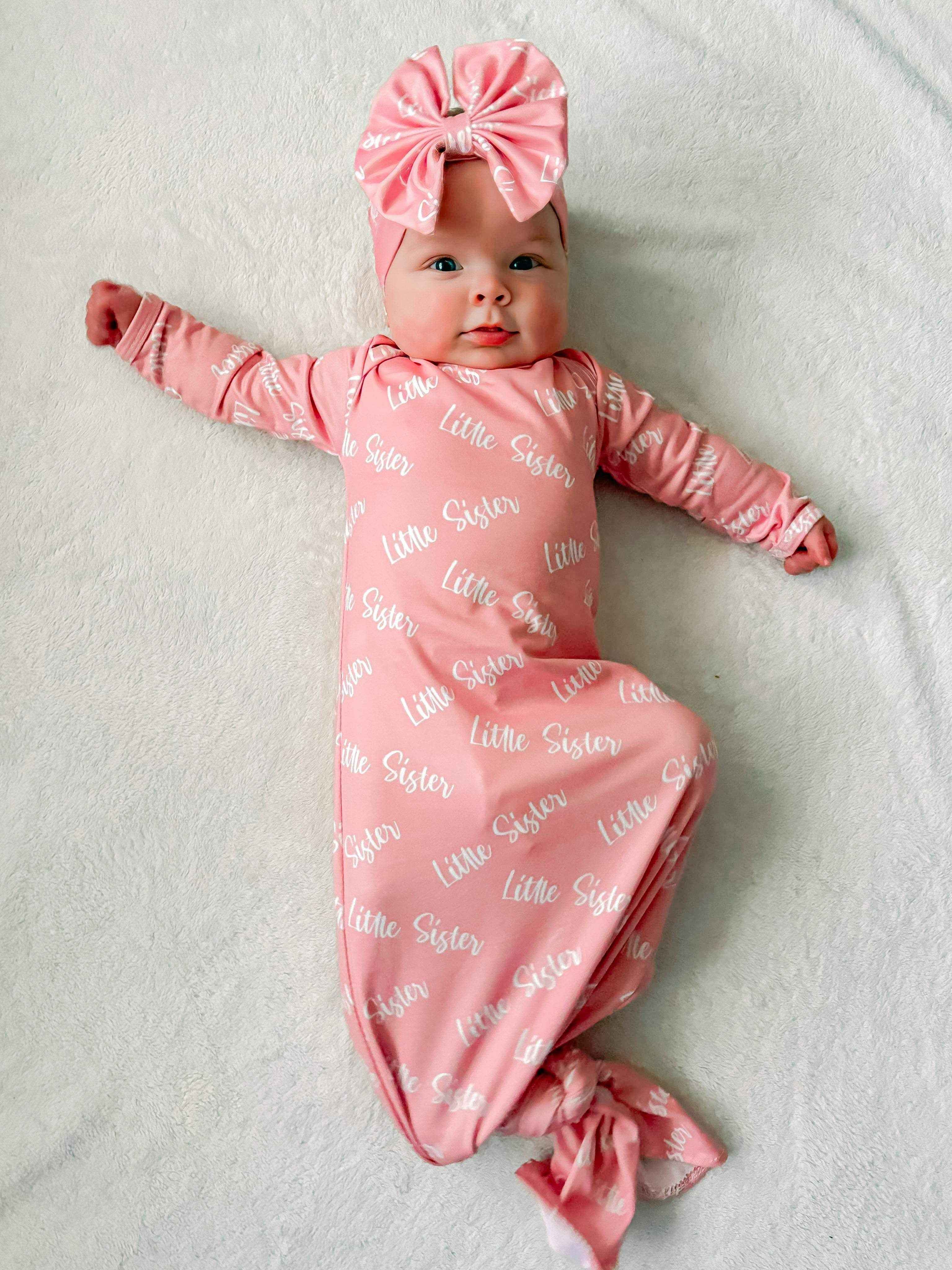Little sister knotted gown and headband set