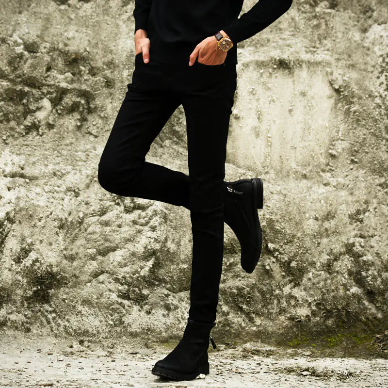 Slim-Fit Light Blue Casual Stretch Jeans for Men