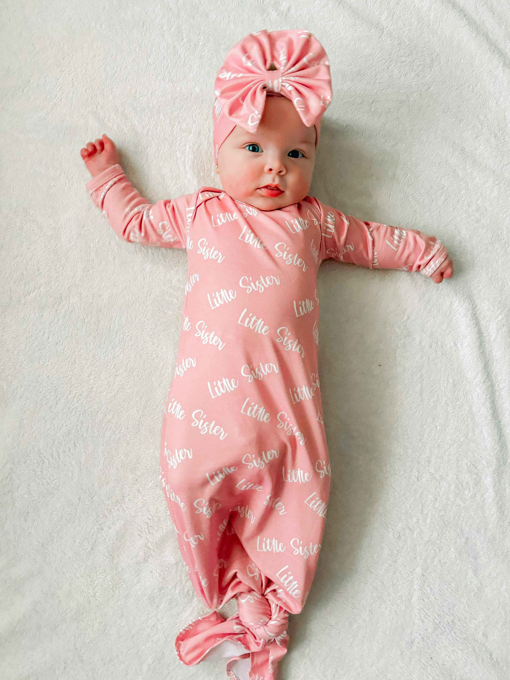 Little sister knotted gown and headband set